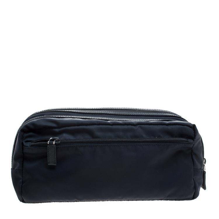 Pre Owned Prada Navy Blue Nylon Pouch
