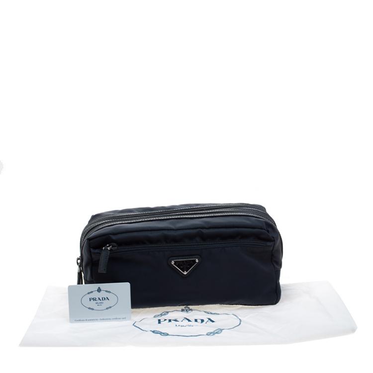 Pre Owned Prada Navy Blue Nylon Pouch