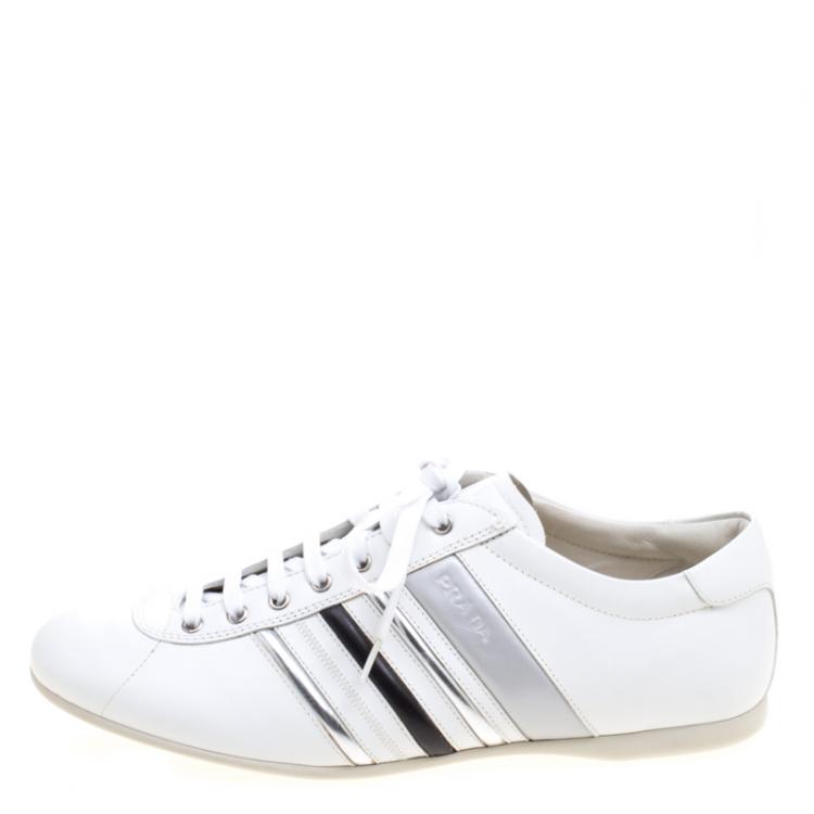 مملوكة مسبقًا Prada Sport White Leather Low Top Sneakers Size 43
