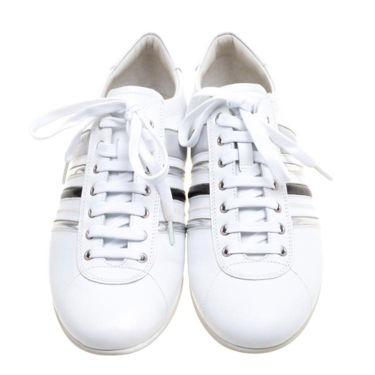 مملوكة مسبقًا Prada Sport White Leather Low Top Sneakers Size 43