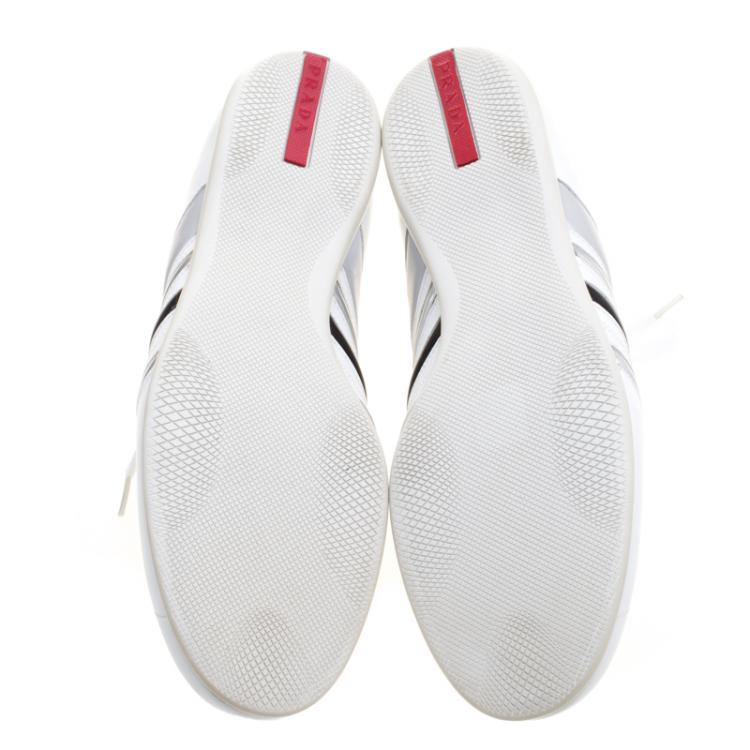 مملوكة مسبقًا Prada Sport White Leather Low Top Sneakers Size 43