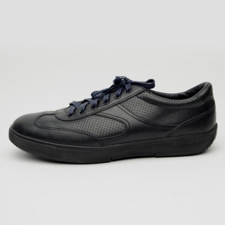 مملوكة مسبقًا Prada Sport Black Leather Low Profile Sneakers Size 42