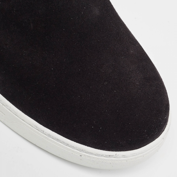 Pre Owned Prada Sport Black Suede and Leather Slip On Sneakers Size 43