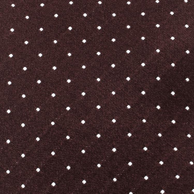 Pre Owned Prada Burgundy Dotted Jacquard Tie