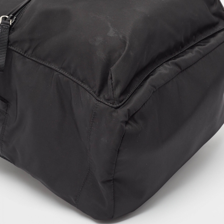 Pre Owned Prada Black Nylon Zip Backpack