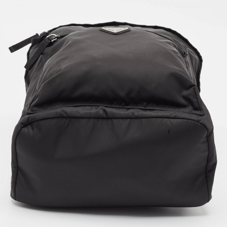 Pre Owned Prada Black Nylon Zip Backpack