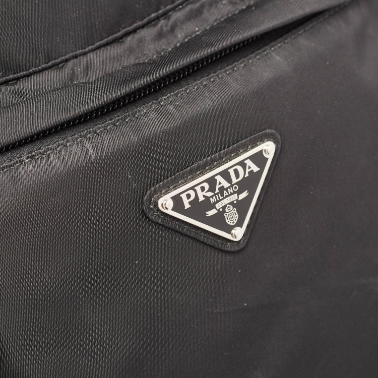 Pre Owned Prada Black Nylon Zip Backpack