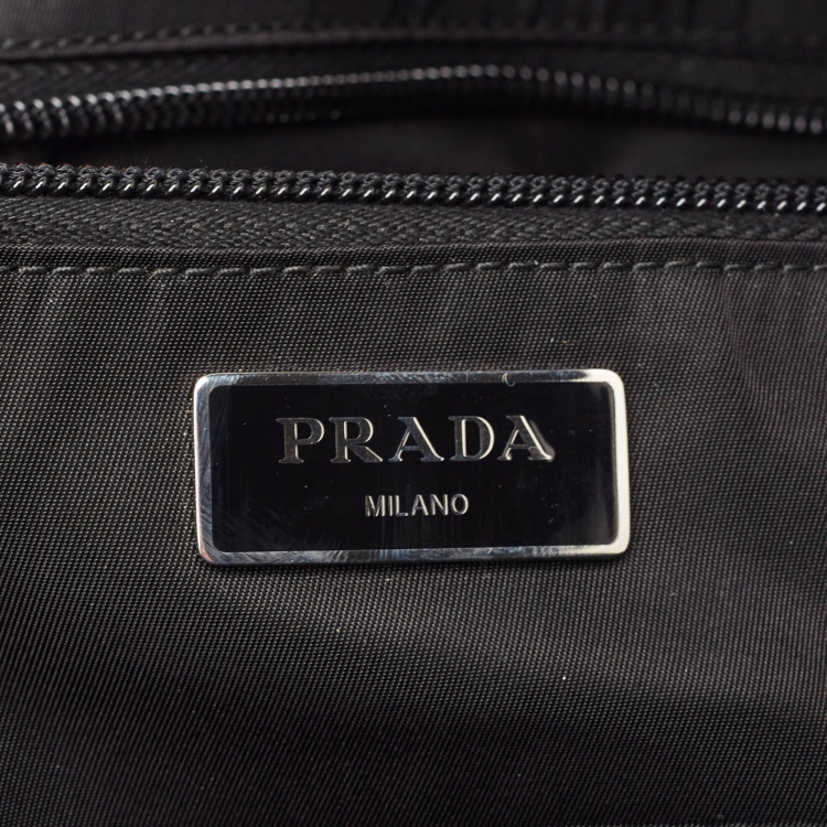 Pre Owned Prada Black Nylon Zip Backpack