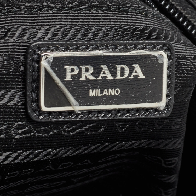 Pre Owned Prada Black Nylon and Leather Duffle Bag