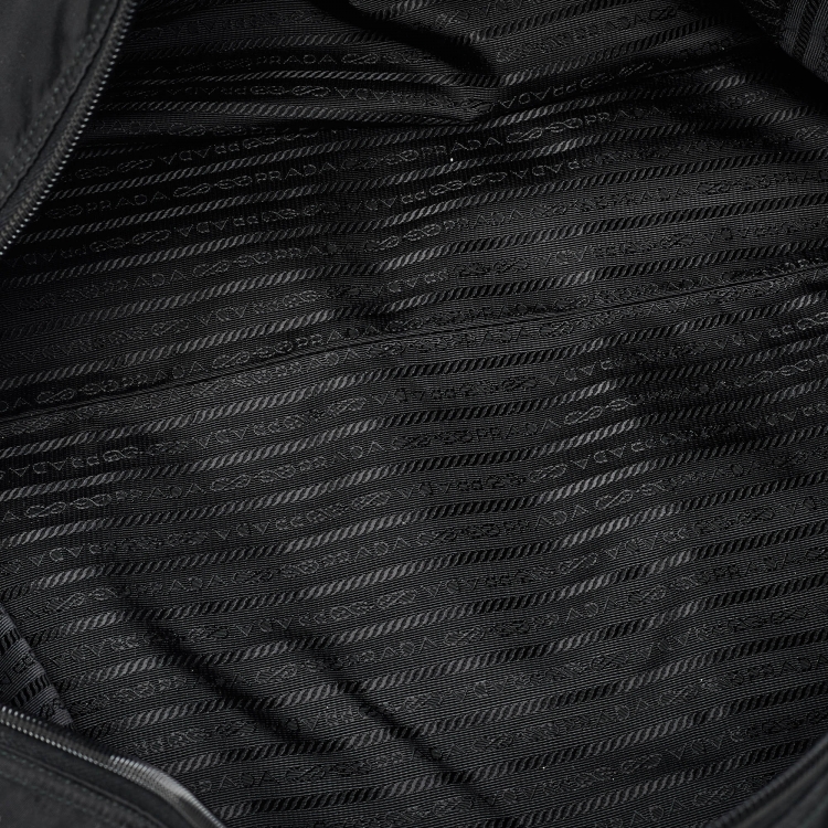 Pre Owned Prada Black Nylon and Leather Duffle Bag