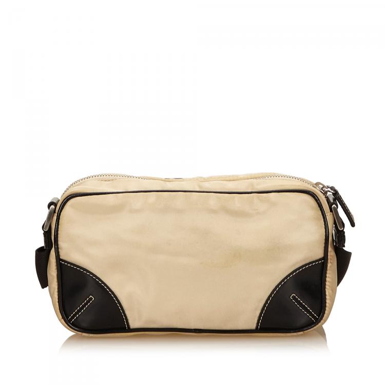 Pre Owned Prada Bi Color Tessuto Nylon/Leather Messenger Bag