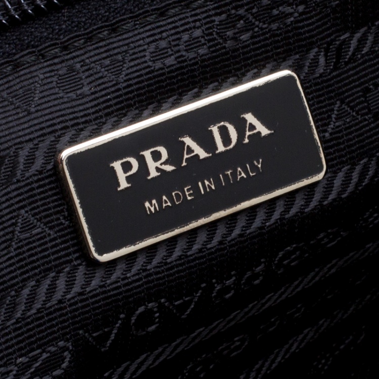 Pre Owned Prada Black Nylon and Saffiano Leather Trim Duffel Bag