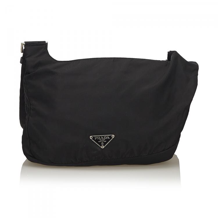 Pre Owned Prada Black Nylon Messenger Bag