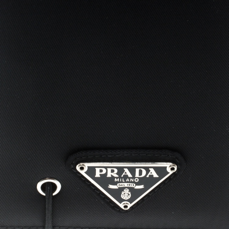 Pre Owned Prada Black Nylon Continental Wallet
