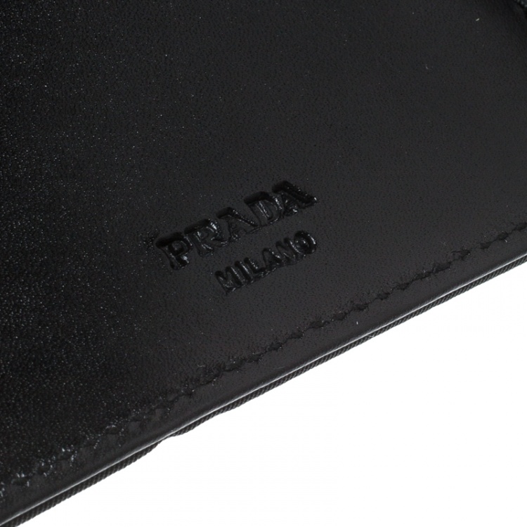 Pre Owned Prada Black Nylon Continental Wallet