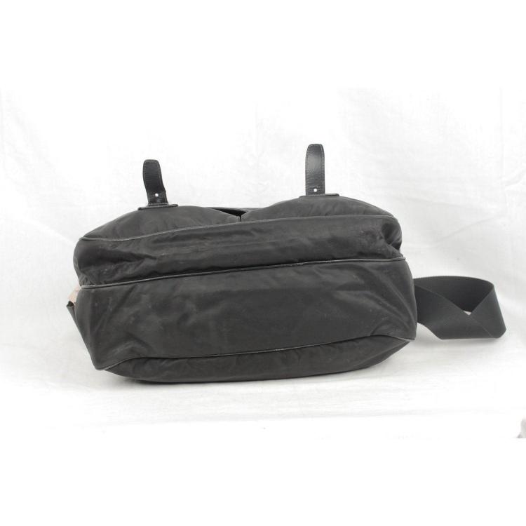 Pre Owned Prada Black Tessuto Nylon Messenger Bag