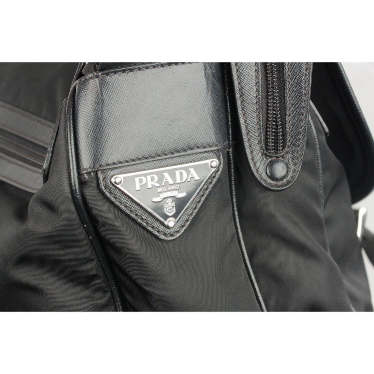 Pre Owned Prada Black Tessuto Nylon Messenger Bag