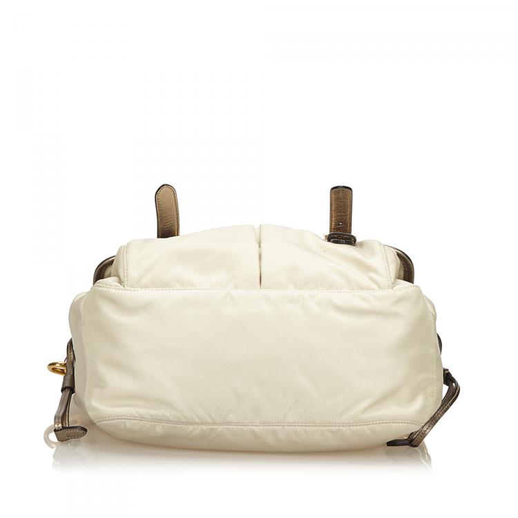 Pre Owned Prada Two Tone Tessuto Nylon and Leather Messenger Bag