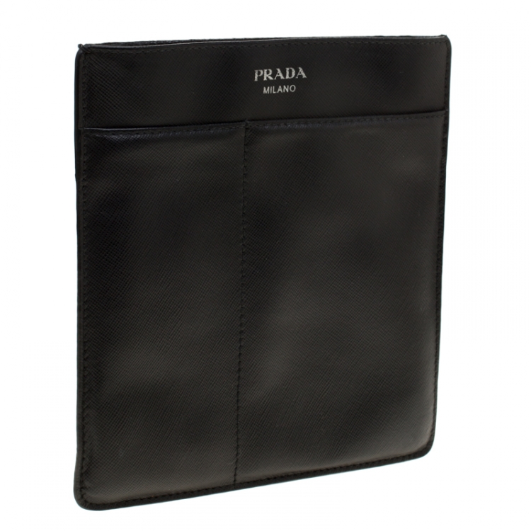 مملوكة مسبقًا Prada Black  Saffiano Leather Messenger Bag
