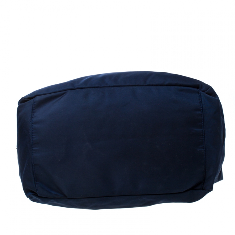 Pre Owned Prada Blue Nylon Messenger Bag