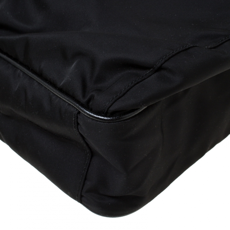 Pre Owned Prada Black Nylon and Leather Multipocket Tote