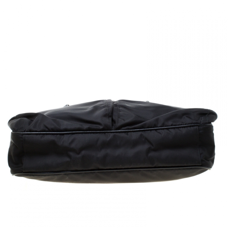 Pre Owned Prada Black Nylon and Leather Multipocket Tote
