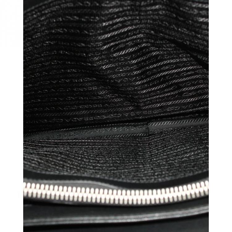 Pre Owned Prada Black Leather Laptop Bag 