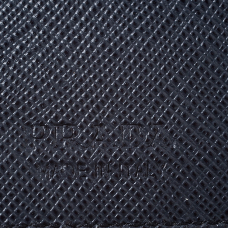Pre Owned Prada Navy Blue Saffiano Leather Bifold Wallet