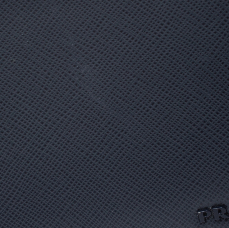 Pre Owned Prada Navy Blue Saffiano Leather Bifold Wallet