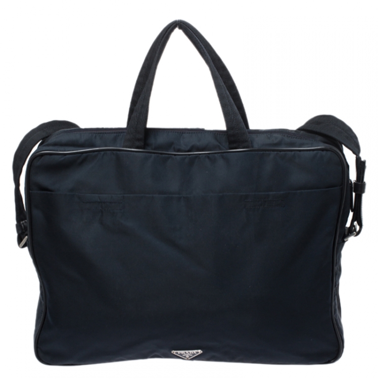 مملوكة مسبقًا Prada Dark Blue Nylon Laptop Bag