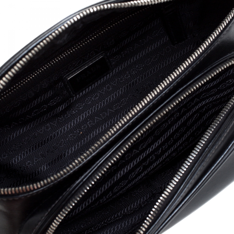 Pre Owned Prada Black Leather Belt Bag