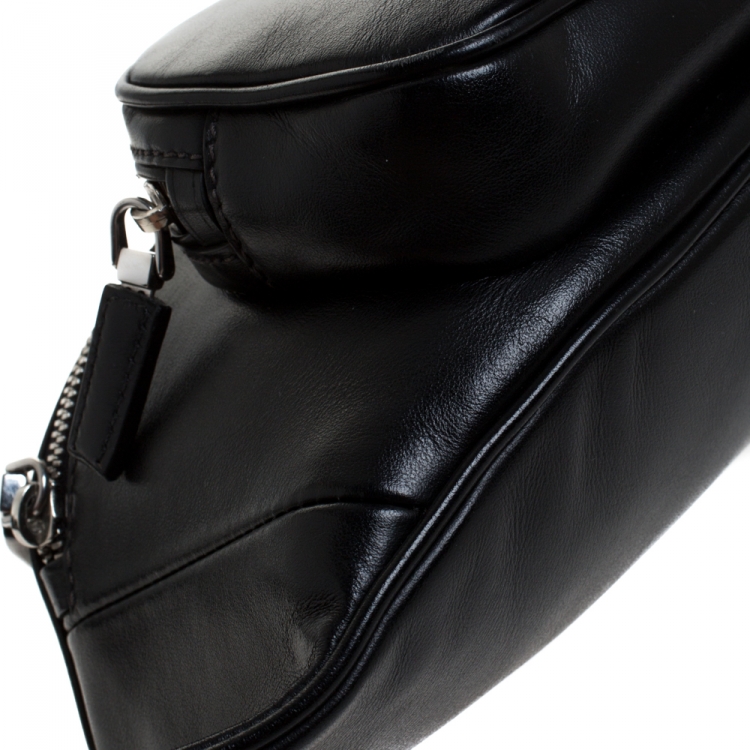 Pre Owned Prada Black Leather Belt Bag