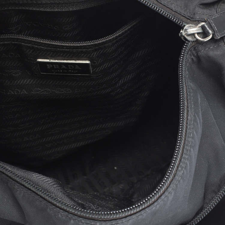 Pre Owned Prada Black Nylon and Leather Messenger Bag