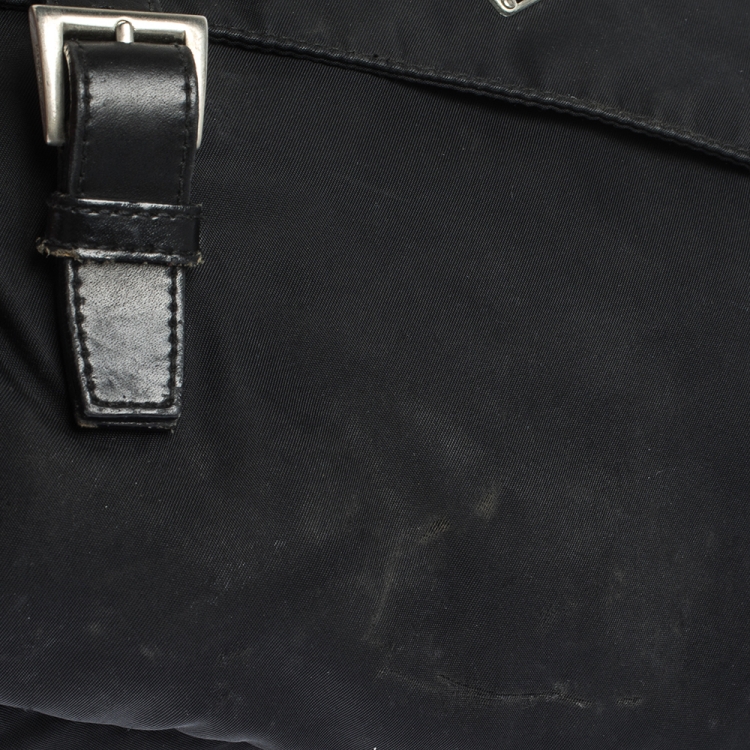 Pre Owned Prada Black Nylon and Leather Messenger Bag