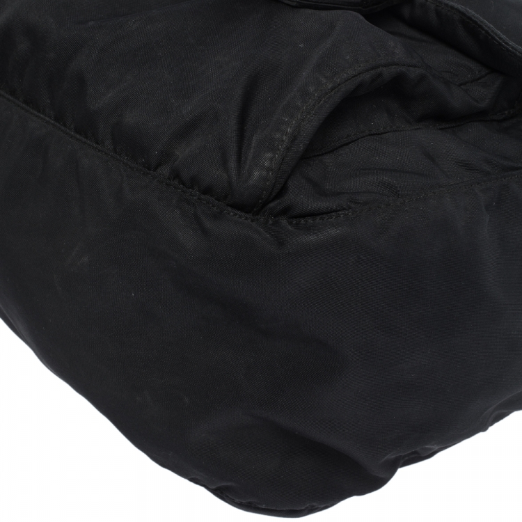 Pre Owned Prada Black Nylon and Leather Messenger Bag