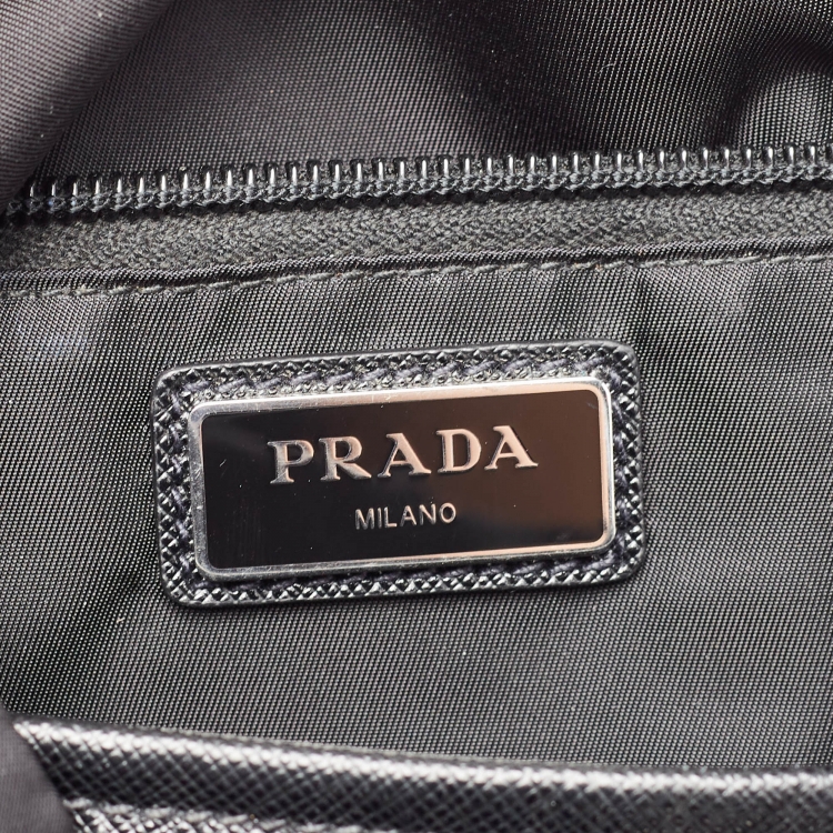 Pre Owned Prada Black Nylon and Saffiano Leather Backpack