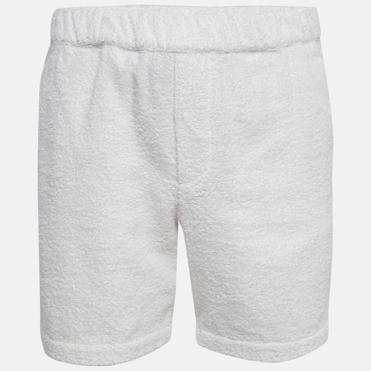 Pre Owned Prada White Cotton Terry Shorts M