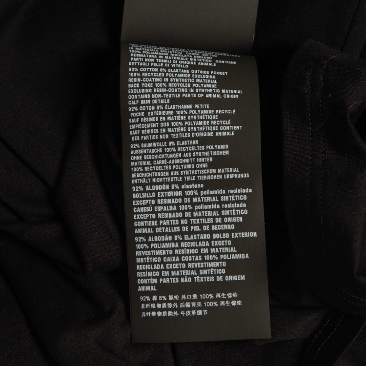 Pre Owned Prada Black Stretch Cotton Re-Nylon Detail Pocket Polo T-Shirt S