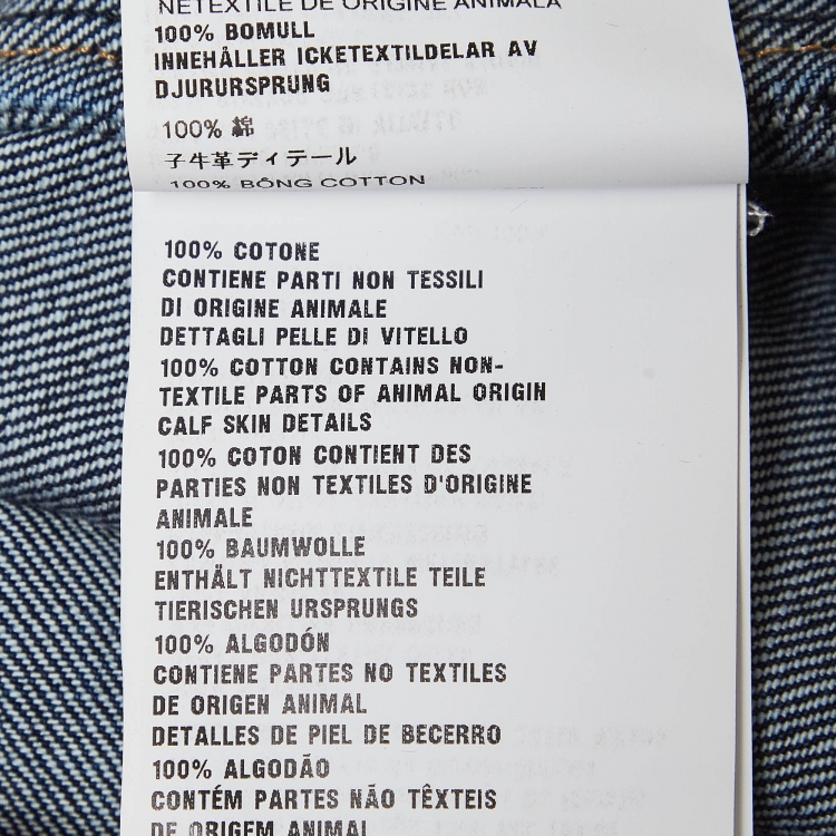 Pre Owned Prada Indigo Blue Denim Logo Plaque Detail Bowling Shirt XL