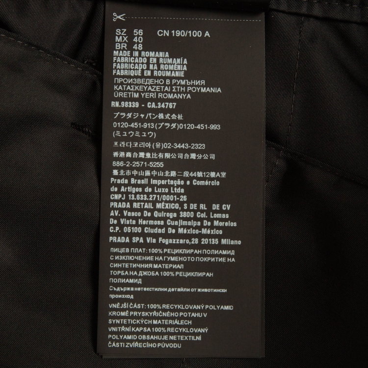 Pre Owned Prada Black Synthetic Cargo Pants 3XL