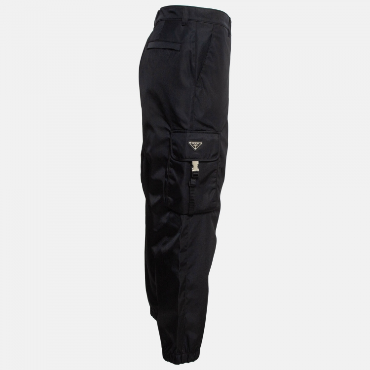 Pre Owned Prada Black Synthetic Cargo Pants 3XL