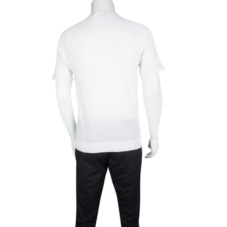 Pre Owned Prada Off White Waffle Knit Crew Neck T-Shirt M
