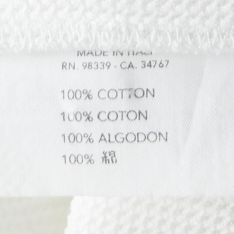 Pre Owned Prada Off White Waffle Knit Crew Neck T-Shirt M