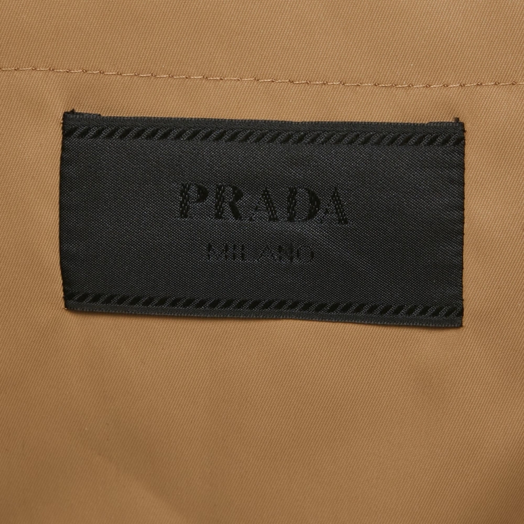 Pre Owned Prada Beige Re-Nylon Triangle Enamel Logo Vest M