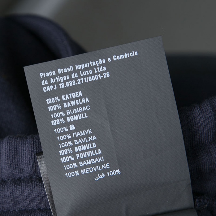 Pre Owned Prada Navy Blue Cotton Drawstring Detail Jogger Pants L