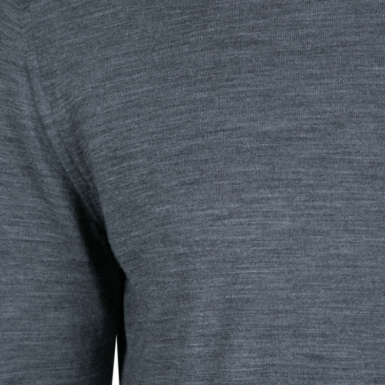 مملوكة مسبقًا Prada Grey Slub Knit Long Sleeve Crew Neck Sweater L