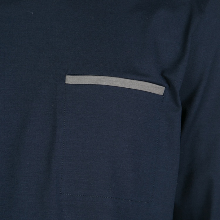 Pre Owned Prada Navy Blue Jersey Contrast Trim Long Sleeve Sport T-Shirt XL