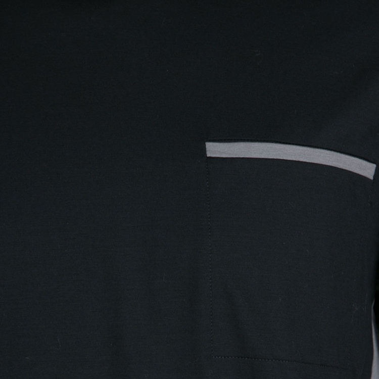 Pre Owned Prada Black Contrast Side Panel Detail Long Sleeve T-Shirt XL