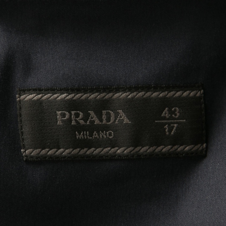 مملوكة مسبقًا Prada Navy Blue Cotton Button Front Long Sleeve Shirt XXL