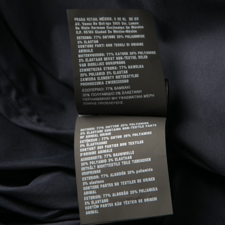 مملوكة مسبقًا Prada Navy Blue Cotton Button Front Long Sleeve Shirt XXL